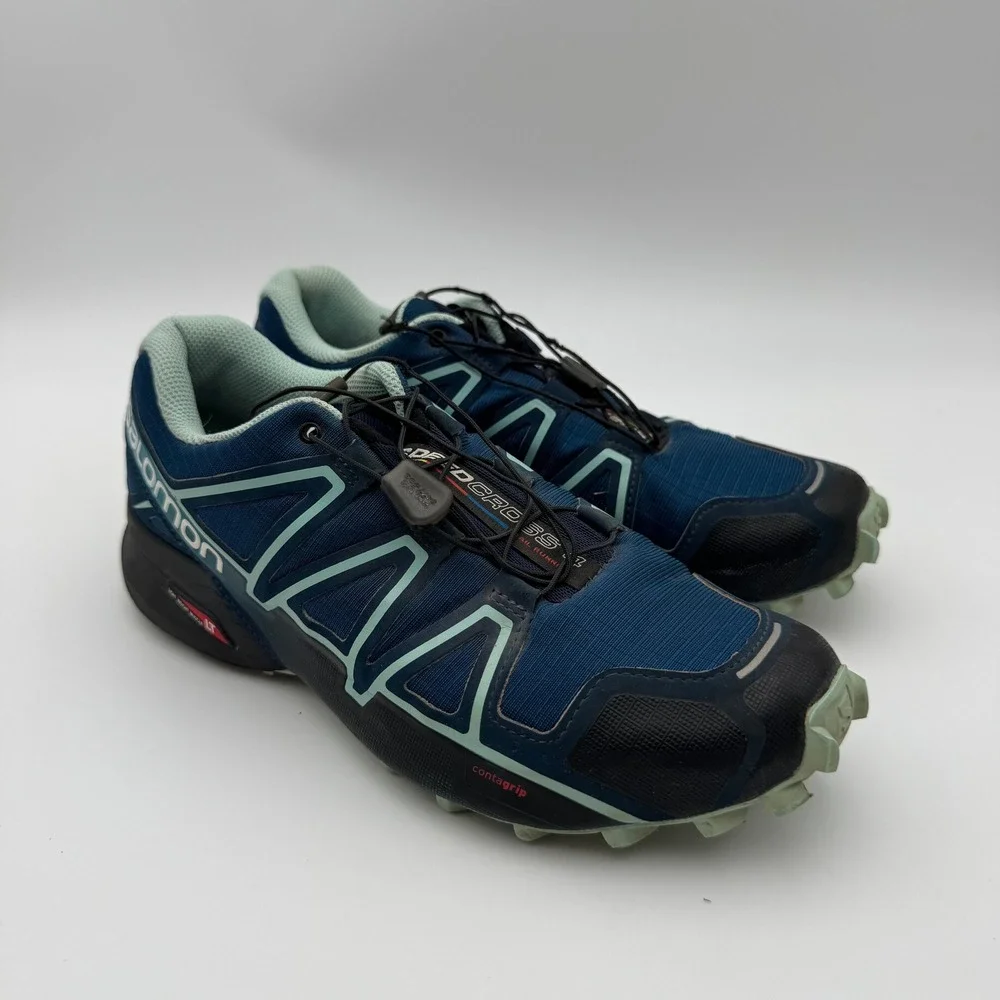 Salomon Speedcross 4 Wide Trail Running Shoes Poseidon Blue Womens 8.5 402374